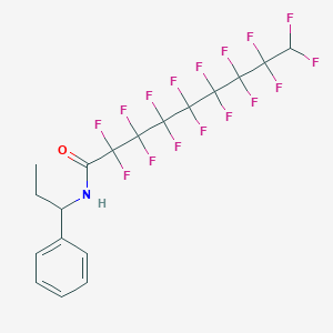 molecular formula C18H13F16NO B454577 2,2,3,3,4,4,5,5,6,6,7,7,8,8,9,9-hexadecafluoro-N-(1-phenylpropyl)nonanamide 