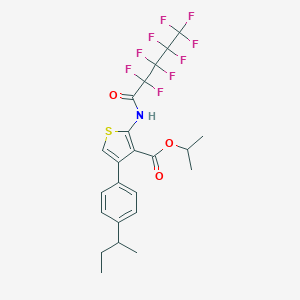 molecular formula C23H22F9NO3S B454578 Isopropyl 4-(4-sec-butylphenyl)-2-[(2,2,3,3,4,4,5,5,5-nonafluoropentanoyl)amino]-3-thiophenecarboxylate 