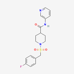 molecular formula C18H20FN3O3S B4545780 1-[(4-fluorobenzyl)sulfonyl]-N-3-pyridinyl-4-piperidinecarboxamide 