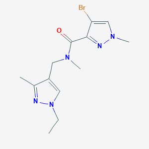 4-bromo-N-[(1-ethyl-3-methyl-1H-pyrazol-4-yl)methyl]-N,1-dimethyl-1H-pyrazole-3-carboxamide