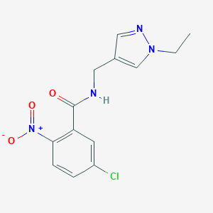 molecular formula C13H13ClN4O3 B454579 5-chloro-N-[(1-ethyl-1H-pyrazol-4-yl)methyl]-2-nitrobenzamide 