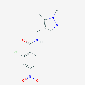 2-chloro-N-[(1-ethyl-5-methyl-1H-pyrazol-4-yl)methyl]-4-nitrobenzamide