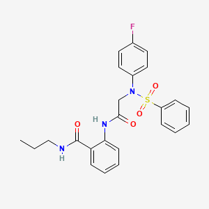 2-{[N-(4-fluorophenyl)-N-(phenylsulfonyl)glycyl]amino}-N-propylbenzamide