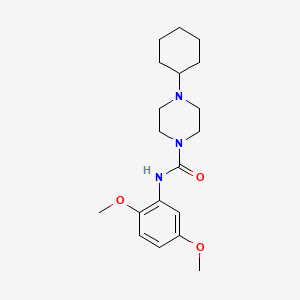 molecular formula C19H29N3O3 B4545814 4-cyclohexyl-N-(2,5-dimethoxyphenyl)-1-piperazinecarboxamide 