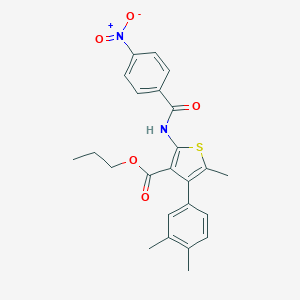 Propyl 4-(3,4-dimethylphenyl)-2-({4-nitrobenzoyl}amino)-5-methyl-3-thiophenecarboxylate