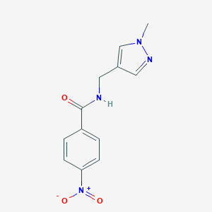 molecular formula C12H12N4O3 B454584 4-nitro-N-[(1-methyl-1H-pyrazol-4-yl)methyl]benzamide 