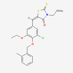 molecular formula C23H22ClNO3S2 B4545848 (5E)-5-[[3-chloro-5-ethoxy-4-[(2-methylphenyl)methoxy]phenyl]methylidene]-3-prop-2-enyl-2-sulfanylidene-1,3-thiazolidin-4-one 