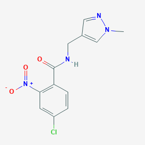 molecular formula C12H11ClN4O3 B454586 4-chloro-2-nitro-N-[(1-methyl-1H-pyrazol-4-yl)methyl]benzamide 