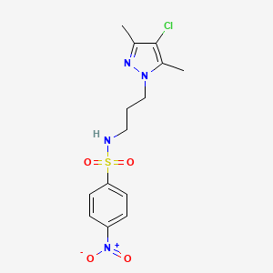 N-[3-(4-chloro-3,5-dimethyl-1H-pyrazol-1-yl)propyl]-4-nitrobenzenesulfonamide