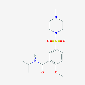 molecular formula C16H25N3O4S B4545876 N-isopropyl-2-methoxy-5-[(4-methyl-1-piperazinyl)sulfonyl]benzamide 