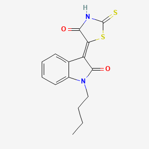 molecular formula C15H14N2O2S2 B4545881 1-butyl-3-(4-oxo-2-thioxo-1,3-thiazolidin-5-ylidene)-1,3-dihydro-2H-indol-2-one 