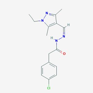 2-(4-chlorophenyl)-N'-[(Z)-(1-ethyl-3,5-dimethyl-1H-pyrazol-4-yl)methylidene]acetohydrazide