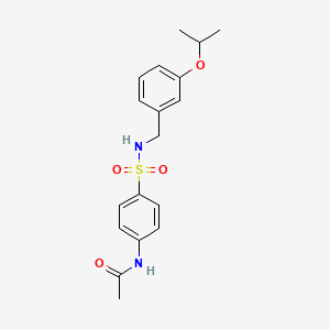 molecular formula C18H22N2O4S B4545912 N-(4-{[(3-isopropoxybenzyl)amino]sulfonyl}phenyl)acetamide 