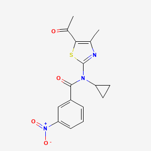 N-(5-acetyl-4-methyl-1,3-thiazol-2-yl)-N-cyclopropyl-3-nitrobenzamide