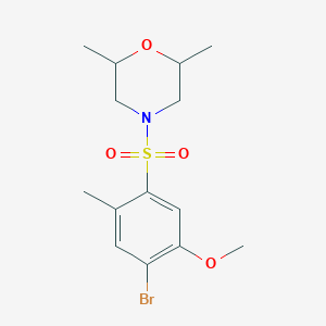 molecular formula C14H20BrNO4S B4545939 4-(4-Bromo-5-methoxy-2-methylbenzenesulfonyl)-2,6-dimethylmorpholine 