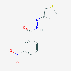 molecular formula C12H13N3O3S B454596 N'-dihydro-3(2H)-thienylidene-3-nitro-4-methylbenzohydrazide 