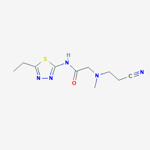 molecular formula C10H15N5OS B4545970 N~2~-(2-cyanoethyl)-N~1~-(5-ethyl-1,3,4-thiadiazol-2-yl)-N~2~-methylglycinamide 