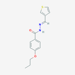 molecular formula C15H16N2O2S B454598 4-propoxy-N'-(3-thienylmethylene)benzohydrazide 