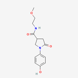 molecular formula C14H18N2O4 B4545984 1-(4-hydroxyphenyl)-N-(2-methoxyethyl)-5-oxo-3-pyrrolidinecarboxamide 