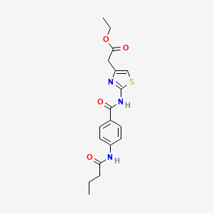 ETHYL 2-[2-(4-BUTANAMIDOBENZAMIDO)-1,3-THIAZOL-4-YL]ACETATE