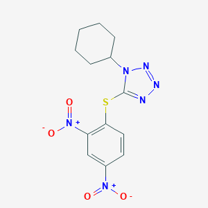 molecular formula C13H14N6O4S B454600 1-cyclohexyl-5-[(2,4-dinitrophenyl)sulfanyl]-1H-tetrazole 