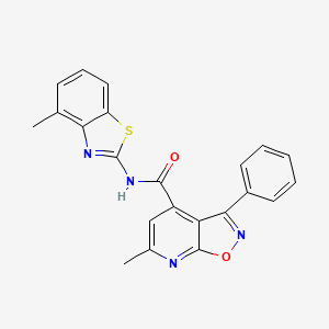 6-methyl-N-(4-methyl-1,3-benzothiazol-2-yl)-3-phenyl-[1,2]oxazolo[5,4-b]pyridine-4-carboxamide