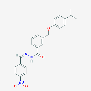 molecular formula C24H23N3O4 B454601 N'-{4-nitrobenzylidene}-3-[(4-isopropylphenoxy)methyl]benzohydrazide 