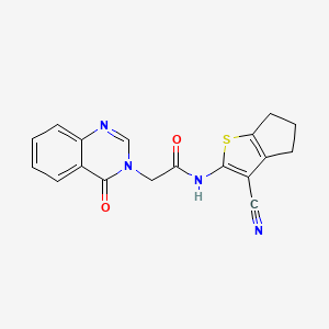 N-(3-cyano-5,6-dihydro-4H-cyclopenta[b]thiophen-2-yl)-2-(4-oxoquinazolin-3(4H)-yl)acetamide