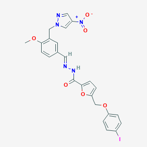 N'-[3-({4-nitro-1H-pyrazol-1-yl}methyl)-4-methoxybenzylidene]-5-[(4-iodophenoxy)methyl]-2-furohydrazide