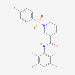 1-[(4-fluorophenyl)sulfonyl]-N-(2,3,5,6-tetrafluorophenyl)-3-piperidinecarboxamide