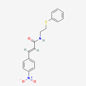 molecular formula C17H16N2O3S B4546046 3-(4-nitrophenyl)-N-[2-(phenylthio)ethyl]acrylamide 