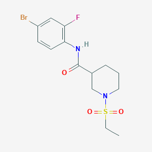 molecular formula C14H18BrFN2O3S B4546056 N-(4-bromo-2-fluorophenyl)-1-(ethylsulfonyl)piperidine-3-carboxamide 