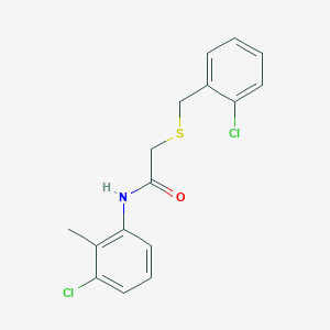 molecular formula C16H15Cl2NOS B4546078 2-[(2-chlorobenzyl)thio]-N-(3-chloro-2-methylphenyl)acetamide 