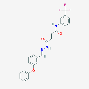 molecular formula C24H20F3N3O3 B454608 4-oxo-4-[2-(3-phenoxybenzylidene)hydrazino]-N-[3-(trifluoromethyl)phenyl]butanamide 