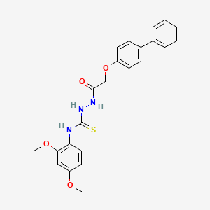 molecular formula C23H23N3O4S B4546110 2-[(4-biphenylyloxy)acetyl]-N-(2,4-dimethoxyphenyl)hydrazinecarbothioamide 