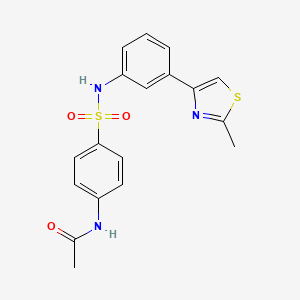 molecular formula C18H17N3O3S2 B4546115 N-[4-({[3-(2-methyl-1,3-thiazol-4-yl)phenyl]amino}sulfonyl)phenyl]acetamide 