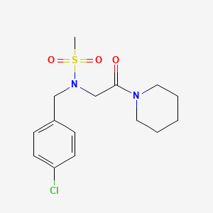 molecular formula C15H21ClN2O3S B4546132 N-(4-chlorobenzyl)-N-[2-oxo-2-(1-piperidinyl)ethyl]methanesulfonamide 