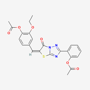 2-{(5E)-5-[4-(acetyloxy)-3-ethoxybenzylidene]-6-oxo-5,6-dihydro[1,3]thiazolo[3,2-b][1,2,4]triazol-2-yl}phenyl acetate