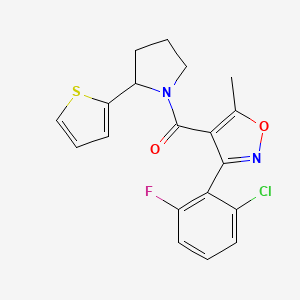 3-(2-chloro-6-fluorophenyl)-5-methyl-4-{[2-(2-thienyl)-1-pyrrolidinyl]carbonyl}isoxazole