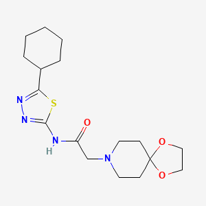 N-(5-cyclohexyl-1,3,4-thiadiazol-2-yl)-2-(1,4-dioxa-8-azaspiro[4.5]dec-8-yl)acetamide