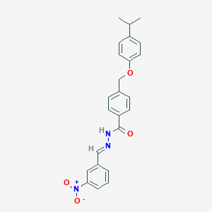 molecular formula C24H23N3O4 B454620 N'-{3-nitrobenzylidene}-4-[(4-isopropylphenoxy)methyl]benzohydrazide 