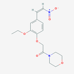 molecular formula C16H20N2O6 B4546215 4-{[2-ethoxy-4-(2-nitrovinyl)phenoxy]acetyl}morpholine 