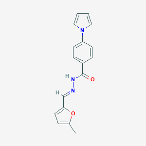 molecular formula C17H15N3O2 B454622 N'-[(5-methyl-2-furyl)methylene]-4-(1H-pyrrol-1-yl)benzohydrazide 