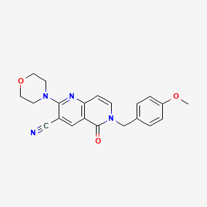 6-[(4-METHOXYPHENYL)METHYL]-2-(MORPHOLIN-4-YL)-5-OXO-5,6-DIHYDRO-1,6-NAPHTHYRIDINE-3-CARBONITRILE