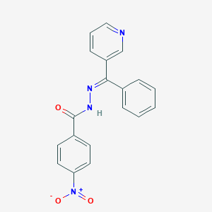 molecular formula C19H14N4O3 B454623 4-nitro-N'-[phenyl(3-pyridinyl)methylene]benzohydrazide 