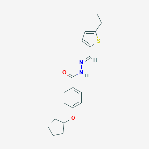 molecular formula C19H22N2O2S B454624 4-(cyclopentyloxy)-N'-[(5-ethyl-2-thienyl)methylene]benzohydrazide 