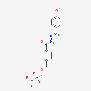 molecular formula C19H18F4N2O3 B454625 N'-(4-methoxybenzylidene)-4-[(2,2,3,3-tetrafluoropropoxy)methyl]benzohydrazide 