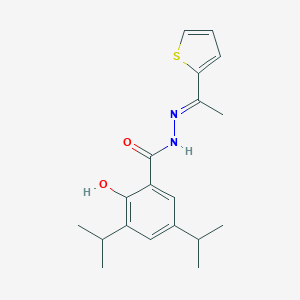 molecular formula C19H24N2O2S B454626 2-hydroxy-3,5-diisopropyl-N'-[1-(2-thienyl)ethylidene]benzohydrazide 