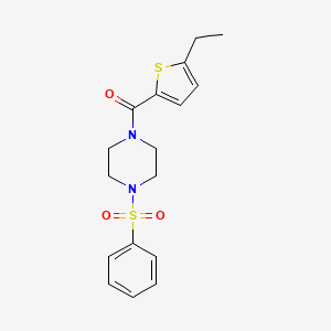 molecular formula C17H20N2O3S2 B4546261 (5-ETHYL-2-THIENYL)[4-(PHENYLSULFONYL)PIPERAZINO]METHANONE 