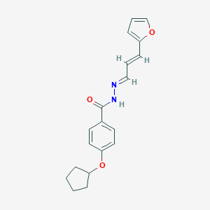 molecular formula C19H20N2O3 B454628 4-(cyclopentyloxy)-N'-[3-(2-furyl)-2-propenylidene]benzohydrazide 